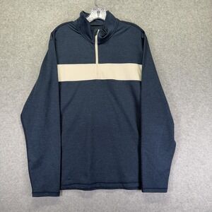 Marine Layer Weekend Sport Pullover Mens XL Blue 1/4 Zip Colorblock Stretch Top